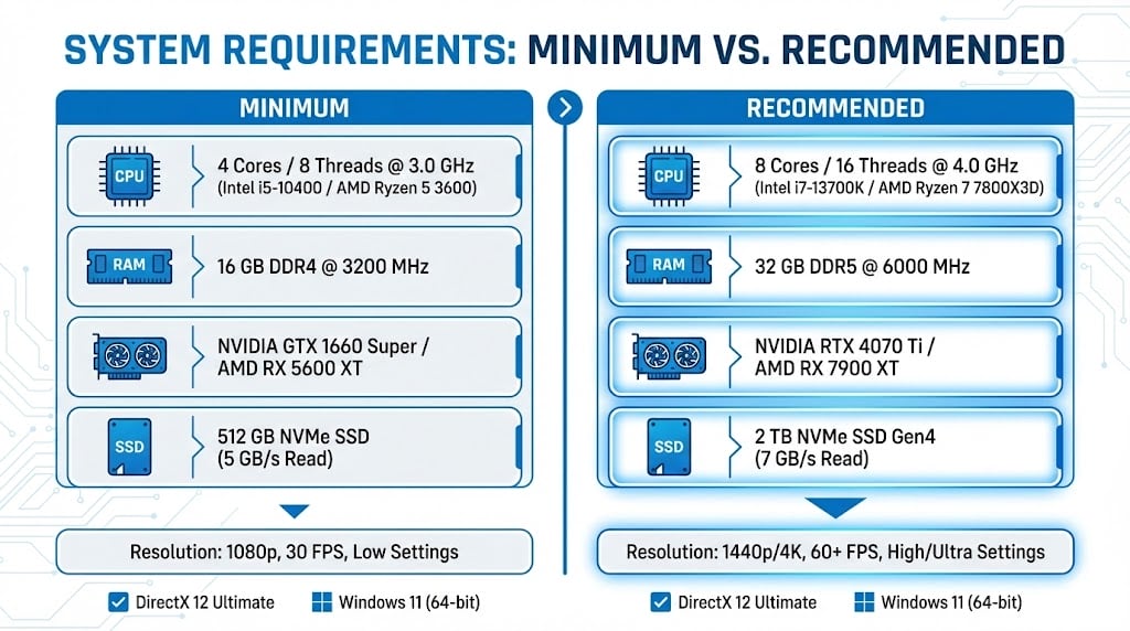 Tải Google Antigravity 2026: Link Chuẩn & Cài Đặt Nhanh 7 Bảng thông số cấu hình tối thiểu và đề nghị để cài đặt Google Antigravity.