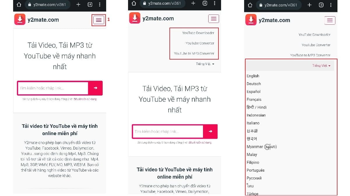 Mở trình duyệt và dán link video vào công cụ tải trực tuyến