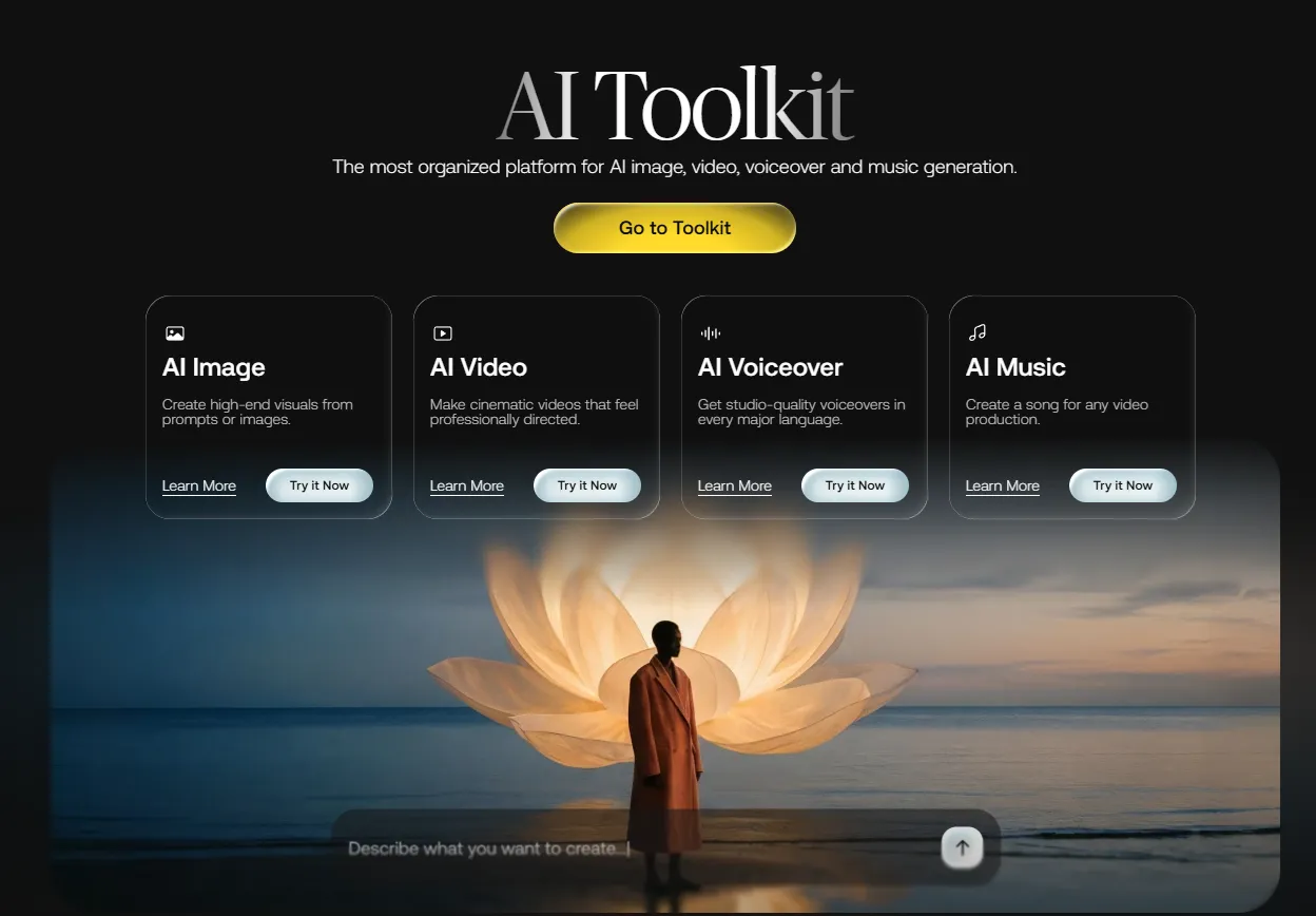 Tài khoản Artlist Pro 8 tất cả trong cùng một AI Toolkit trong artlist