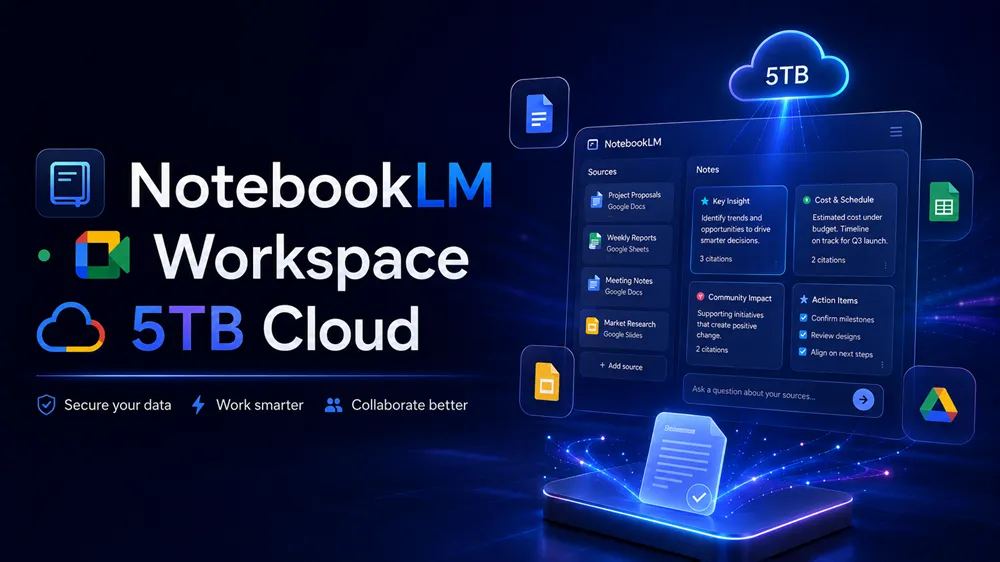Google AI Pro (Gemini) — Nâng Cấp Chính Chủ 12 NotebookLM, Google Workspace và 5TB Cloud trong gói Google AI Pro