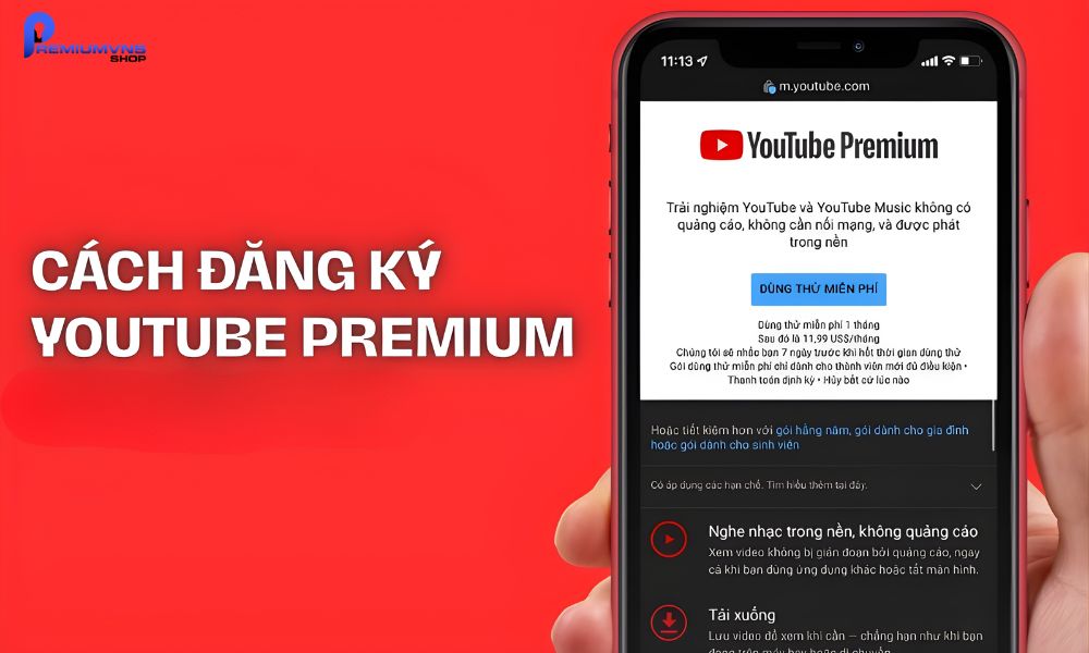 Cách đăng ký Youtube premium