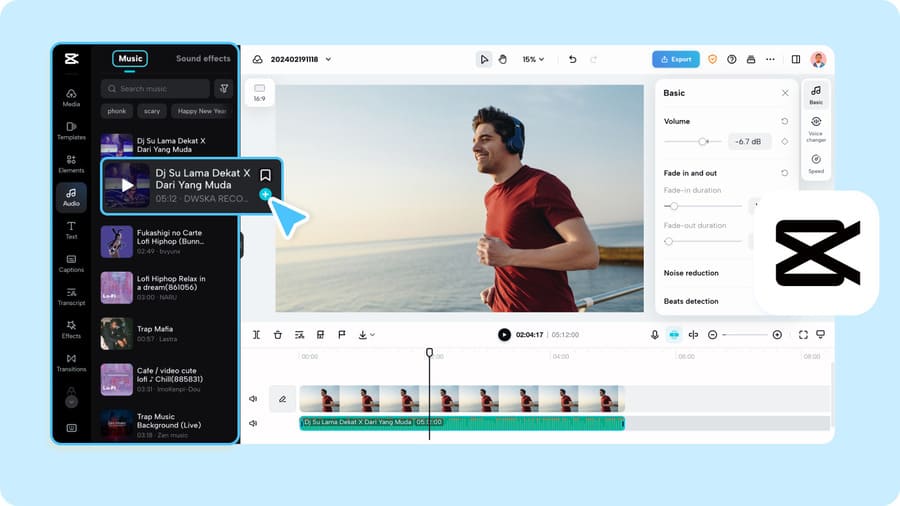 Chuyển nhạc từ Youtube sang Capcut để tận dụng nguồn tài nguyên âm thanh khổng lồ