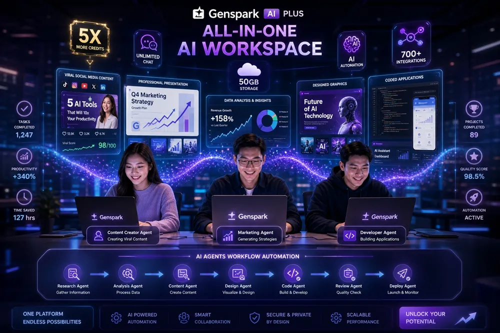 Tăng năng suất gấp 5 lần với Genspark AI Plus - All-in-one AI workspace cho content creator và developer