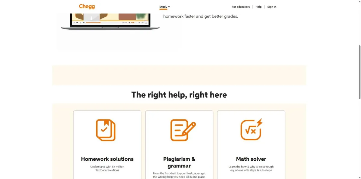 Chegg Study Pack gồm lời giải sách giáo khoa, kiểm tra đạo văn và ngữ pháp, Math Solver