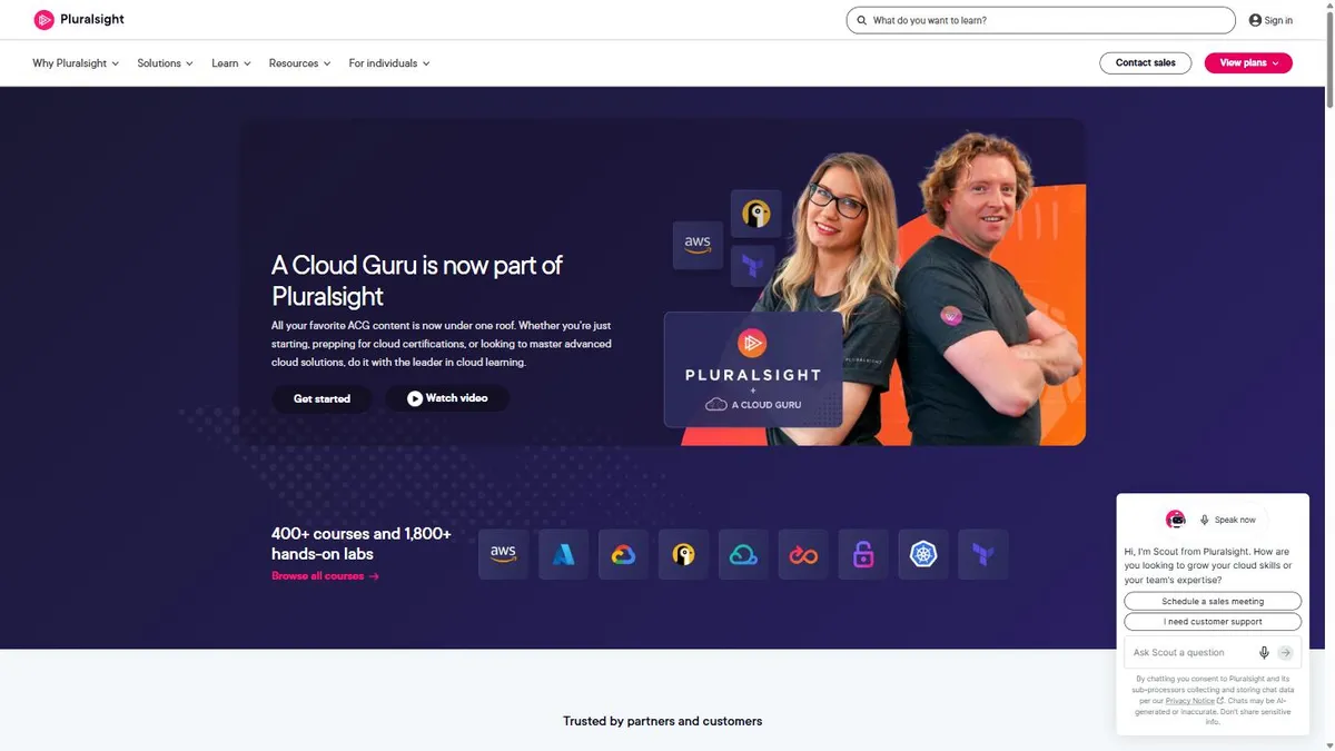 Kinh nghiệm thi chứng chỉ AWS mới nhất 2026 4 A Cloud Guru nay là một phần của nền tảng Pluralsight