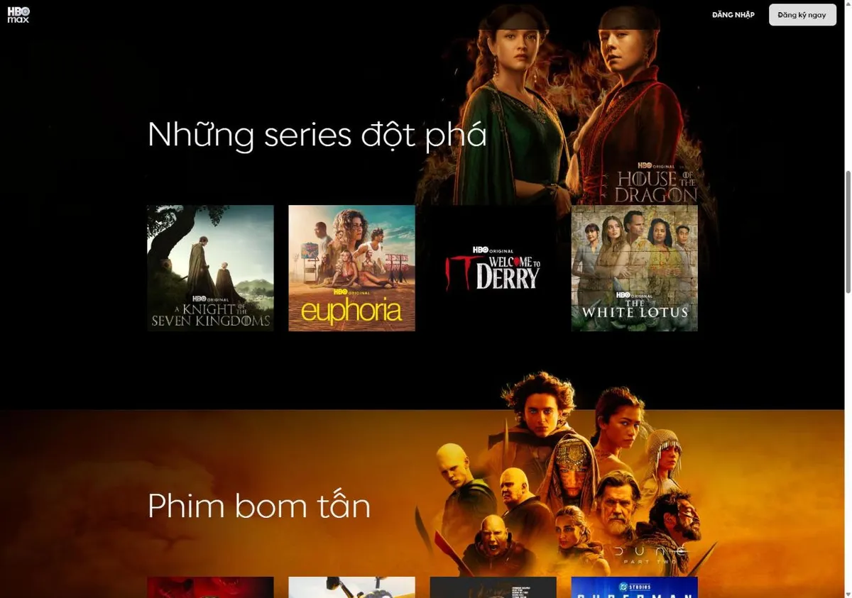 nền tảng giải trí quốc tế HBO Max tại Việt Nam