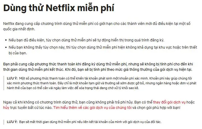 3 cách mua Netflix tiết kiệm và hợp lệ 6 Trang Dùng thử Netflix miễn phí trong Trung tâm trợ giúp