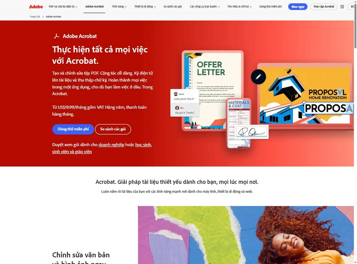 Phần mềm sửa PDF Adobe Acrobat Pro