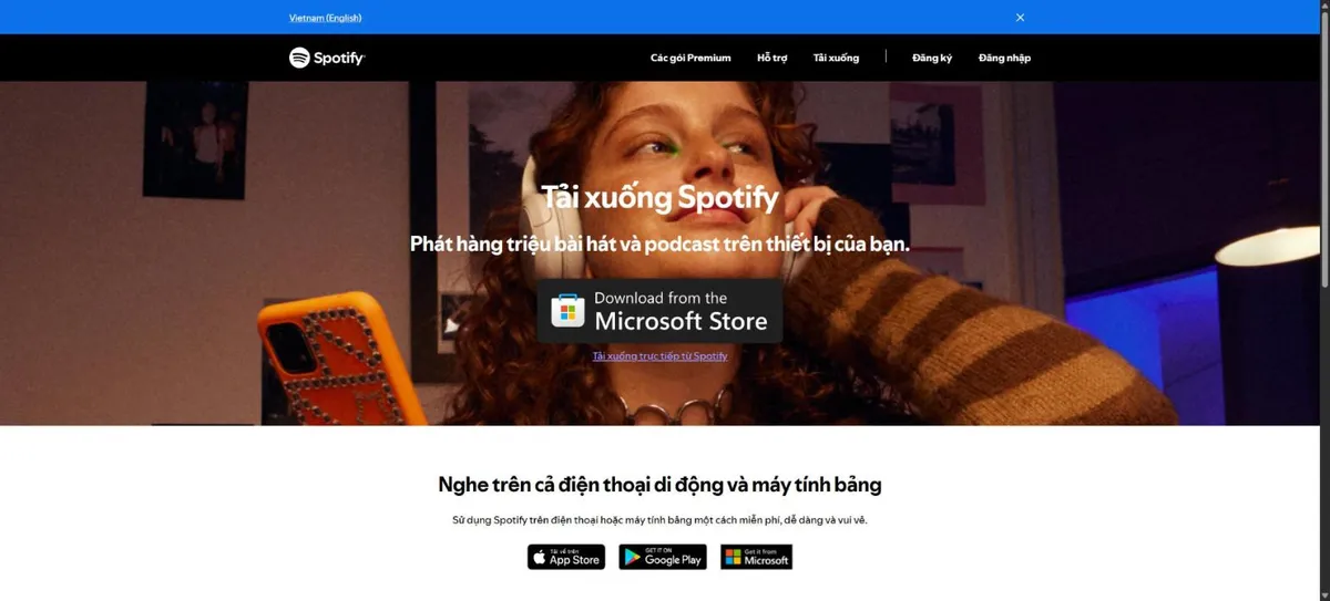 Trang tải xuống ứng dụng Spotify chính thức