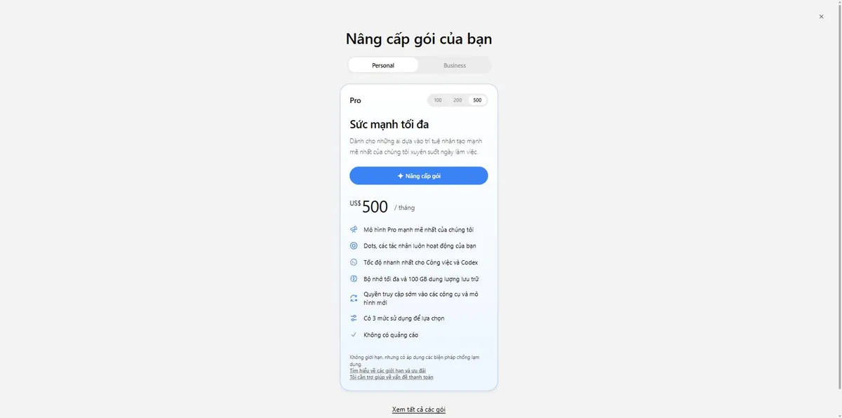 Tìm hiểu Chat GPT-4 và các gói ChatGPT hiện nay 8 Trang giá của ChatGPT hiển thị các gói Pro