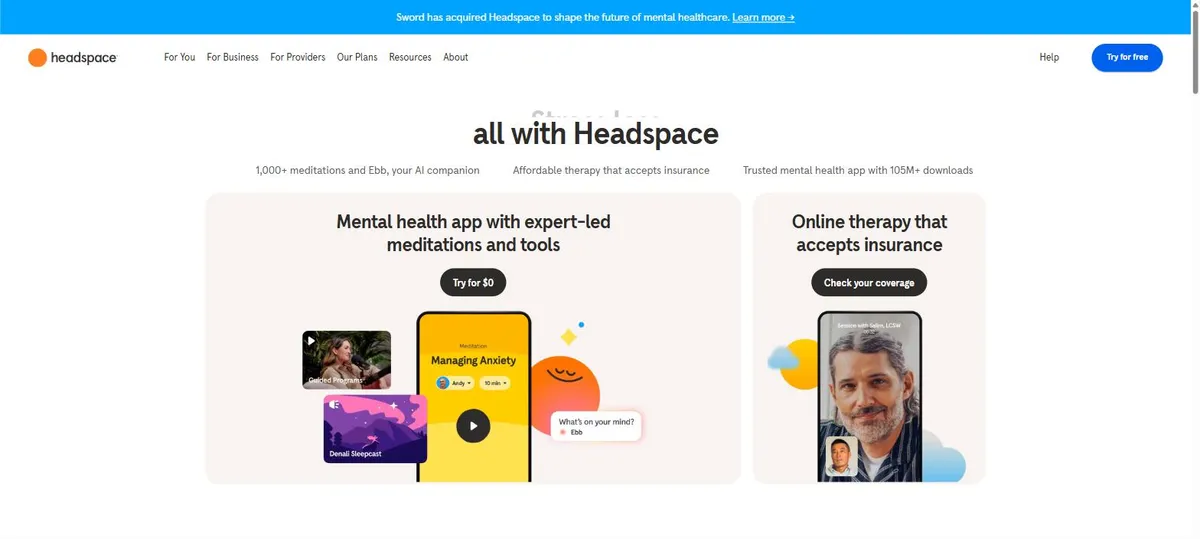 Trang chủ Headspace: ứng dụng thiền và sức khỏe tinh thần